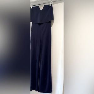Lulus navy blue jumpsuit with flare bottom